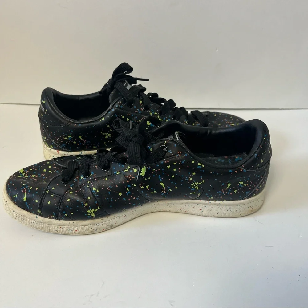 Skechers The Painter Lace Up Sneaker Black Splatter‎ Women's 11